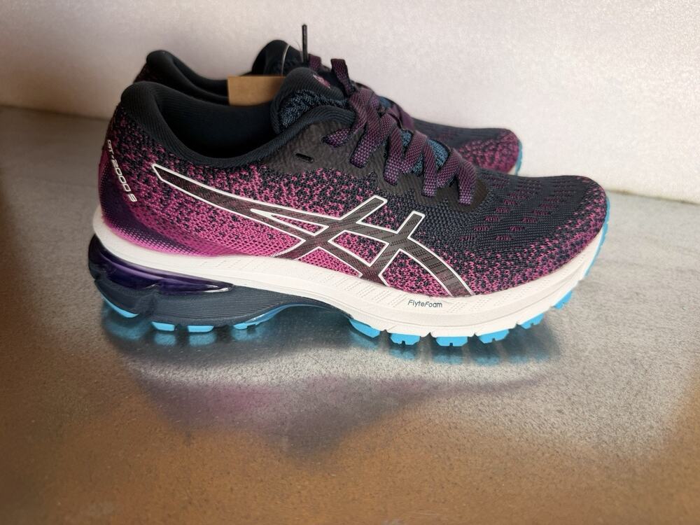 ASICS GT-2000 9 Knit Women Size 5 Running Shoes French Blue White 1012A867-400